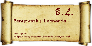 Benyovszky Leonarda névjegykártya